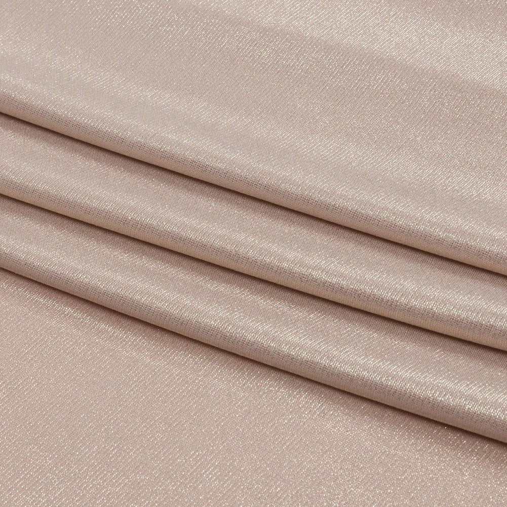Foiled ITY Interlock Knit - Beige and Gold - Gaby Collection