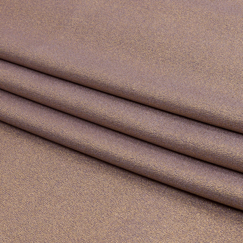 Stretch Polyester Crepe with Gold Foiling - Purplish Gray - Devyn Collection