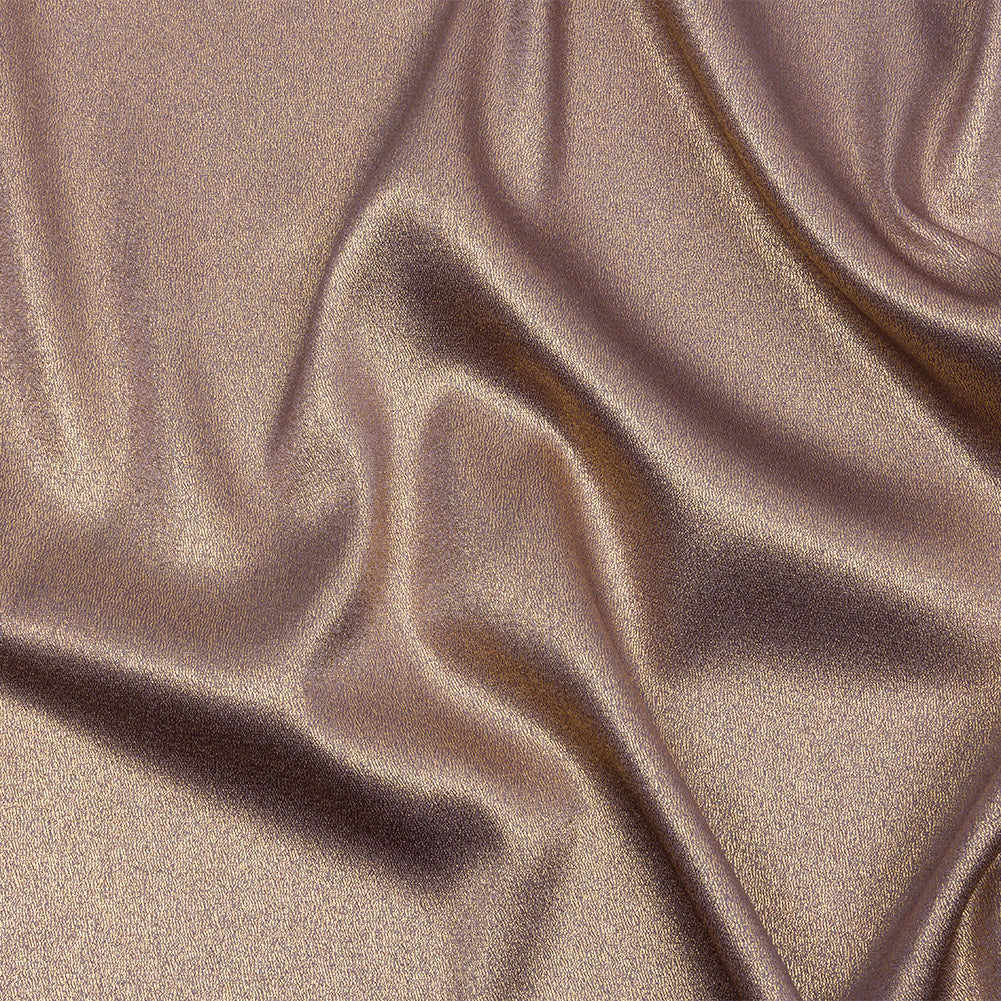 Stretch Polyester Crepe with Gold Foiling - Purplish Gray - Devyn Collection