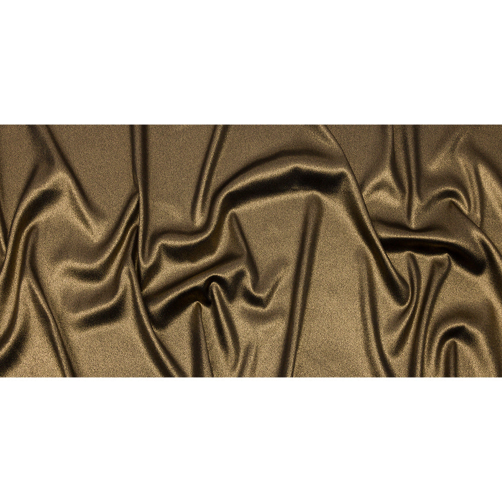 Stretch Polyester Crepe with Gold Foiling - Black - Devyn Collection