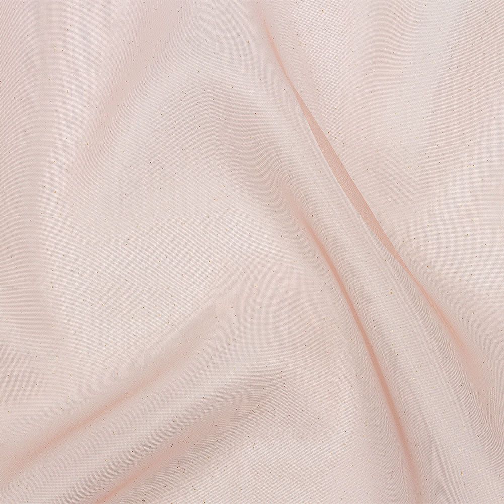 Polyester Mesh Organza with Gold Glitter - Rose Gold - Starlight Collection