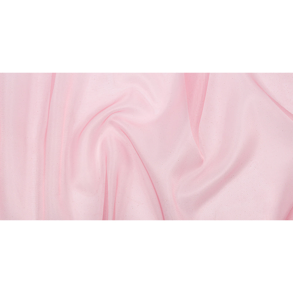 Polyester Mesh Organza with Gold Glitter - Bubblegum - Starlight Collection