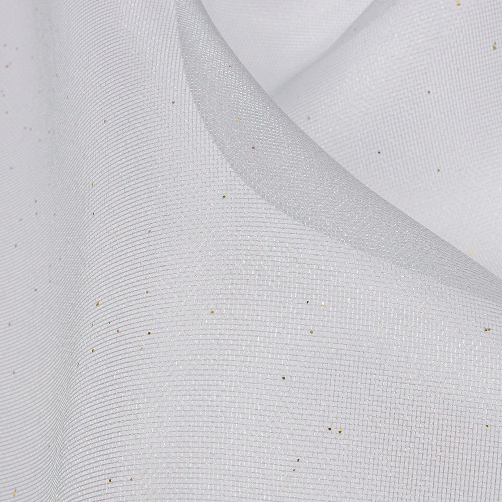 Polyester Mesh Organza with Gold Glitter - Pale Blue - Starlight Collection