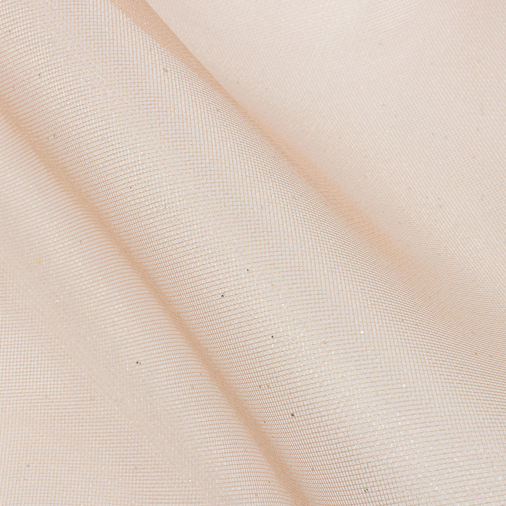 Polyester Mesh Organza with Silver Glitter - Tan - Starlight Collection