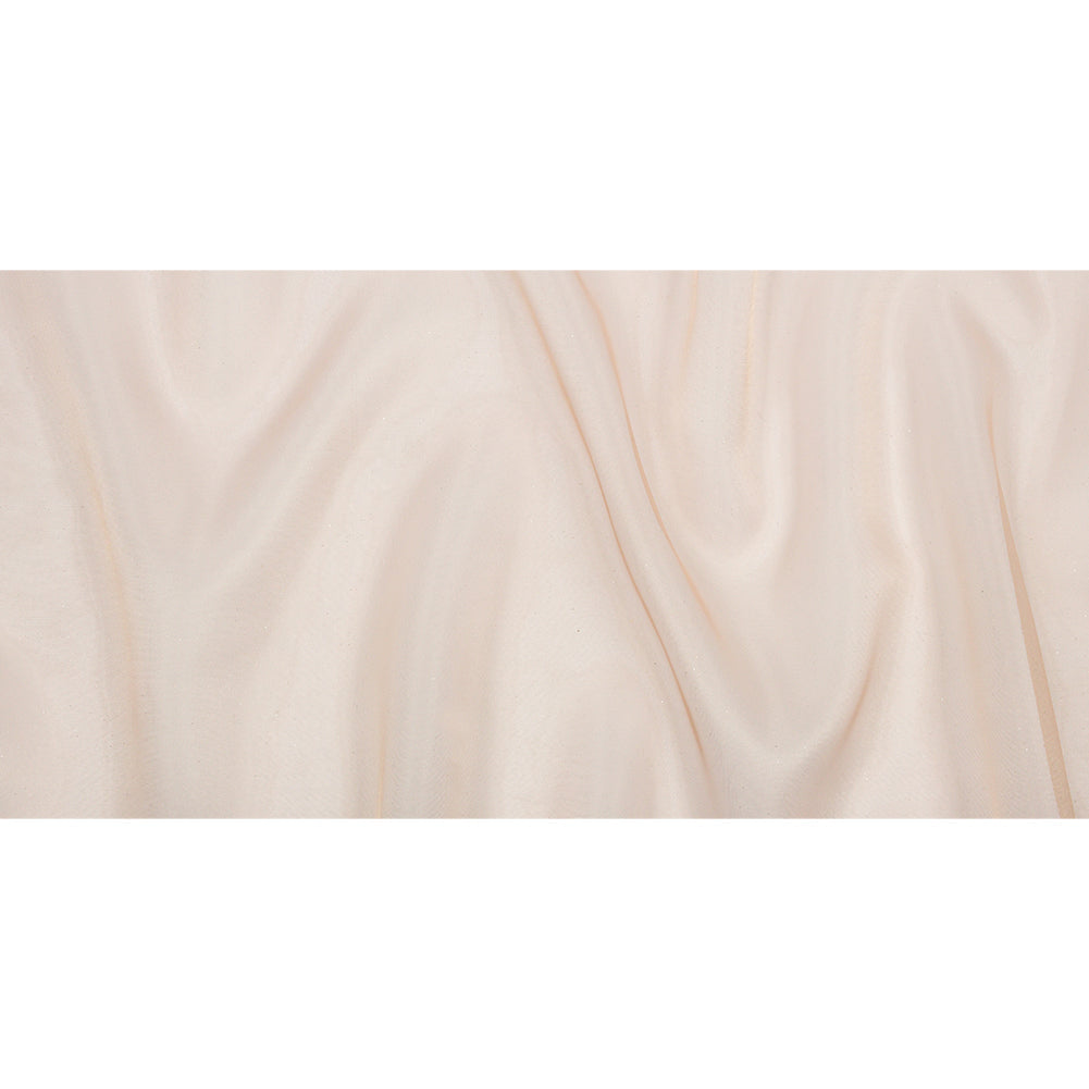 Polyester Mesh Organza with Silver Glitter - Tan - Starlight Collection