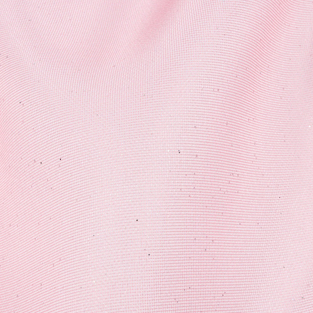 Polyester Mesh Organza with Silver Glitter - Bubblegum - Starlight Collection