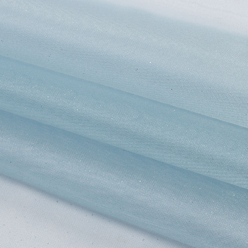 Polyester Mesh Organza with Silver Glitter - Sky Blue - Starlight Collection
