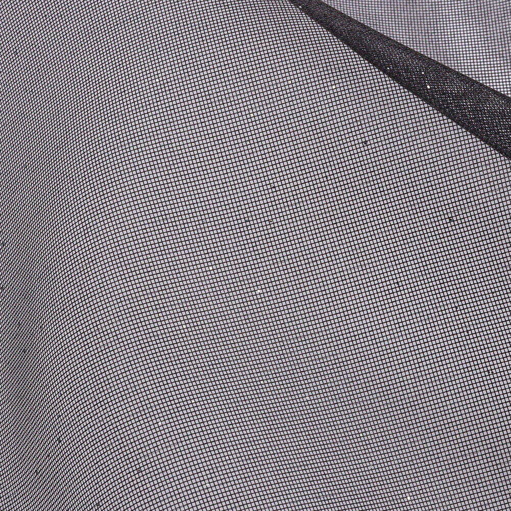 Polyester Mesh Organza with Silver Glitter - Black - Starlight Collection