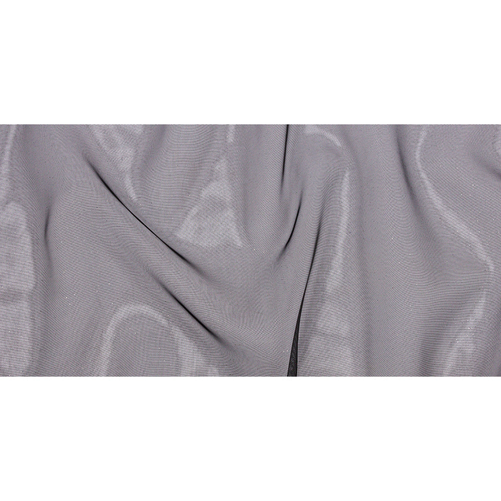 Polyester Mesh Organza with Silver Glitter - Black - Starlight Collection