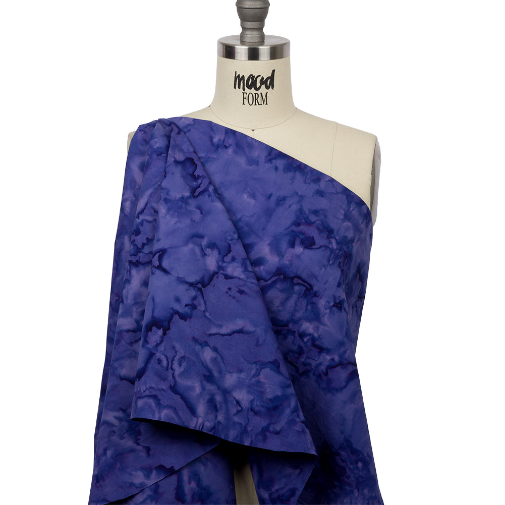 Island Batiks Foundation Basics Blurple Abstract Quilting Cotton
