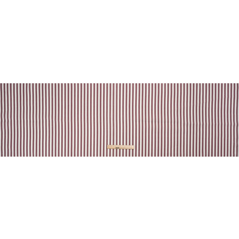 Medium Weight Linen Woven - Dusty Plum Stripes - Lydia Collection