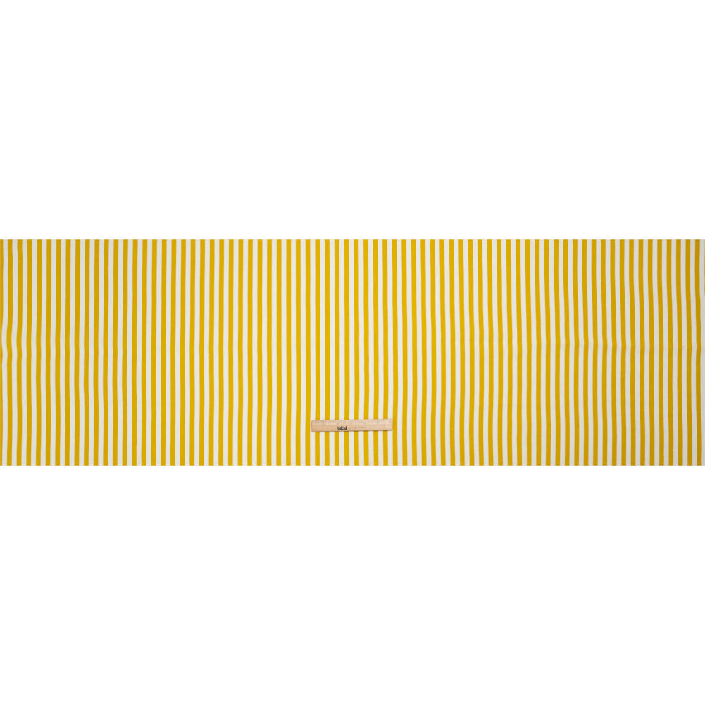 Medium Weight Linen Woven - Citrus Yellow Stripes - Lydia Collection