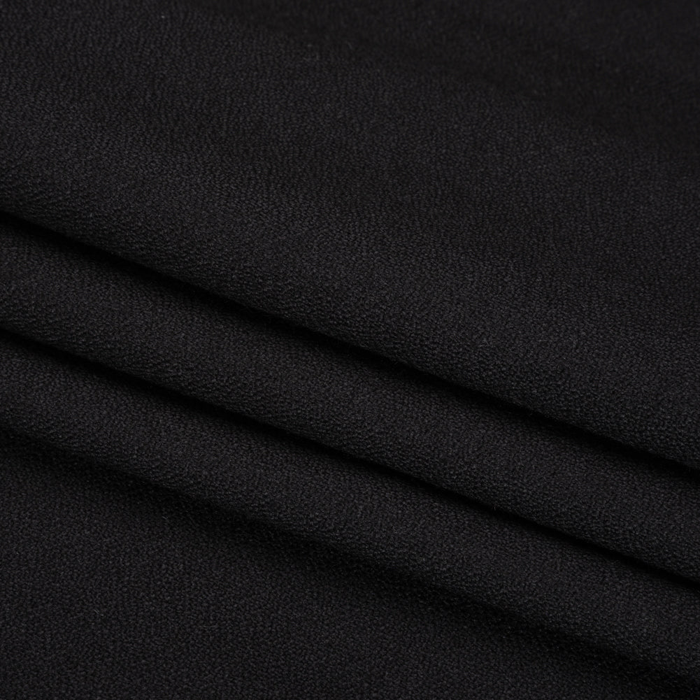 Black Heavy Wool Crepe
