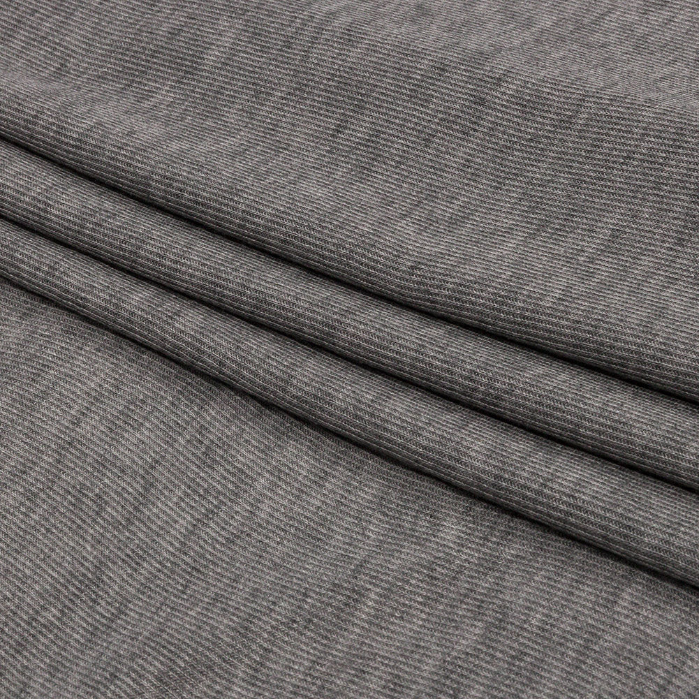 Heathered Pewter Lightweight Rayon Rib Knit