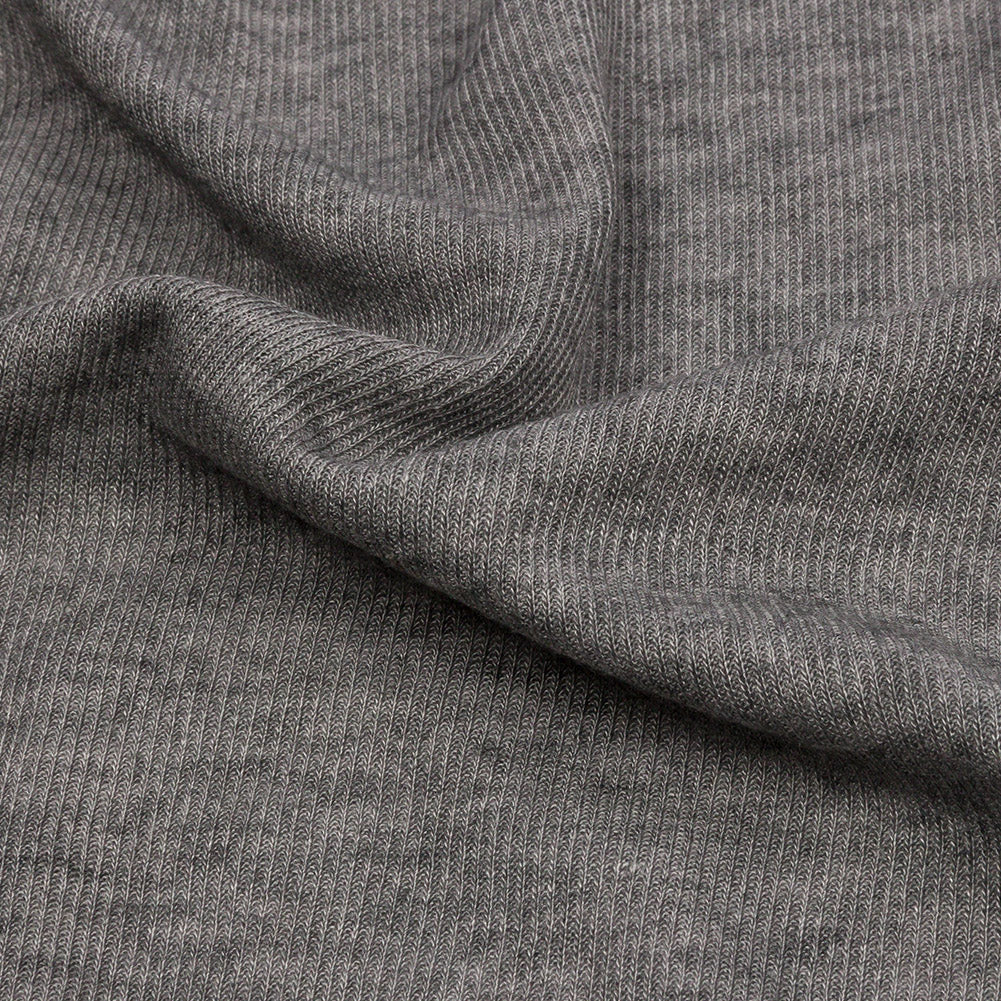 Heathered Pewter Lightweight Rayon Rib Knit