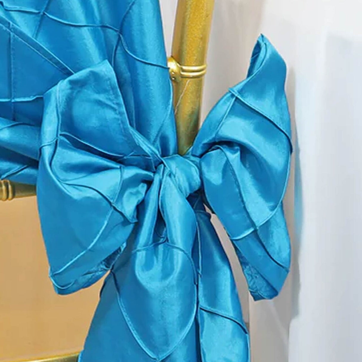 10 Pieces Turquoise Pintuck Taffeta Chair Sashes Elegant Wedding Decor 9" x 108"