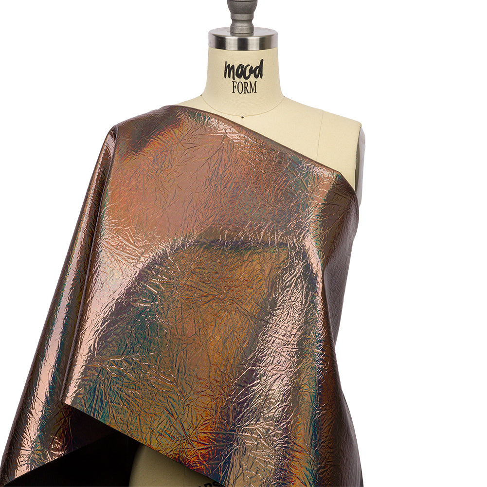 Crinkled Mirror Vinyl with Fabric Backing - Holographic Gray - Ingot Collection