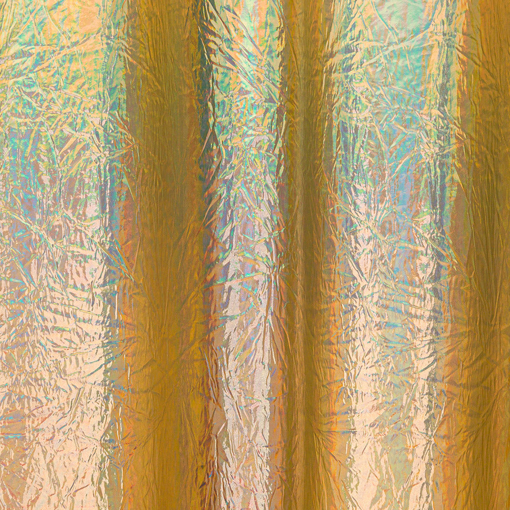 Crinkled Mirror Vinyl with Fabric Backing - Holographic Gold - Ingot Collection
