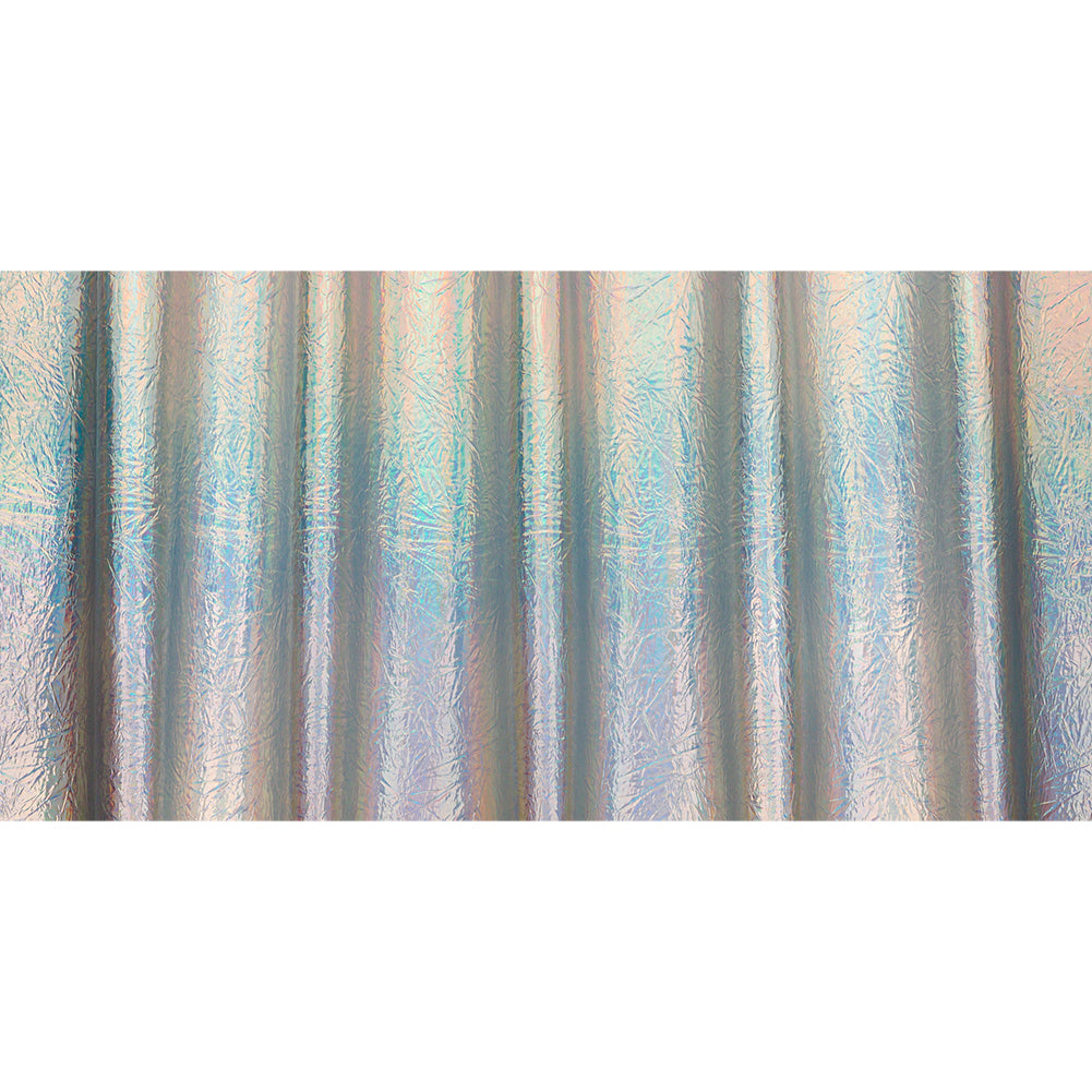 Crinkled Mirror Vinyl with Fabric Backing - Holographic Silver - Ingot Collection