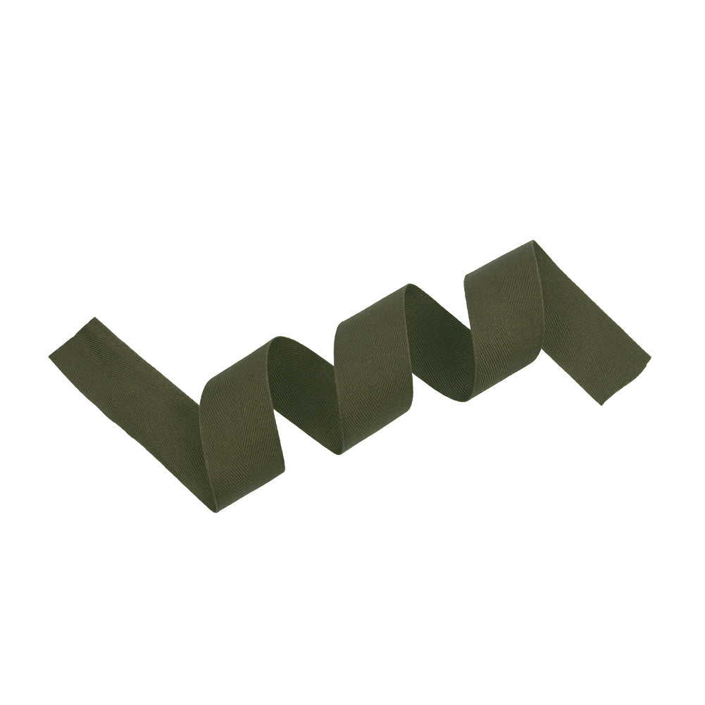 Tilly Rifle Green Herringbone Cotton Twill Tape - 25mm