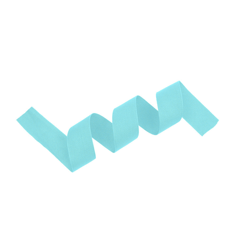Tilly Electric Ice Blue Herringbone Cotton Twill Tape - 25mm