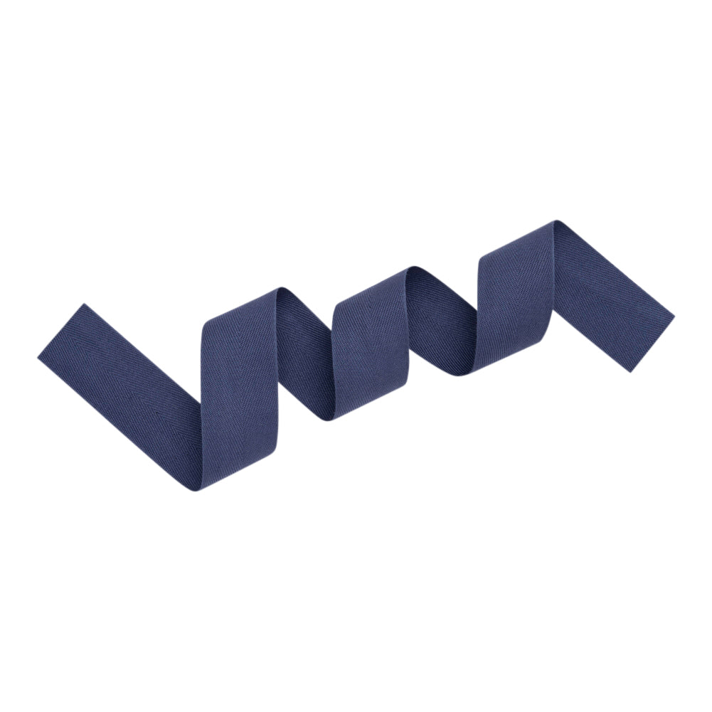 Tilly Purple Navy Herringbone Cotton Twill Tape - 25mm