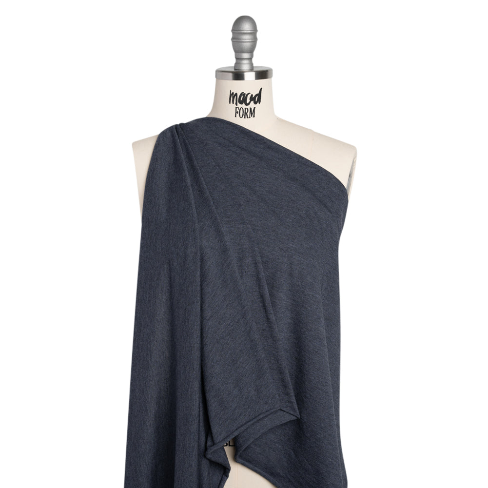 Cotton and Modal Jersey - Heathered Navy Blue
