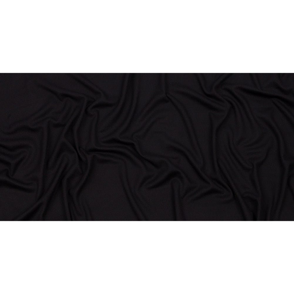 Black Rayon and Polyester Waffle Knit