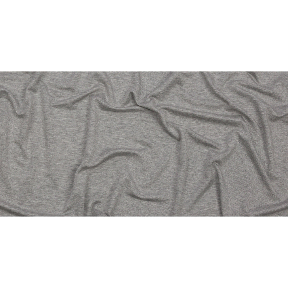Heathered Light Gray Stretch Rayon French Terry