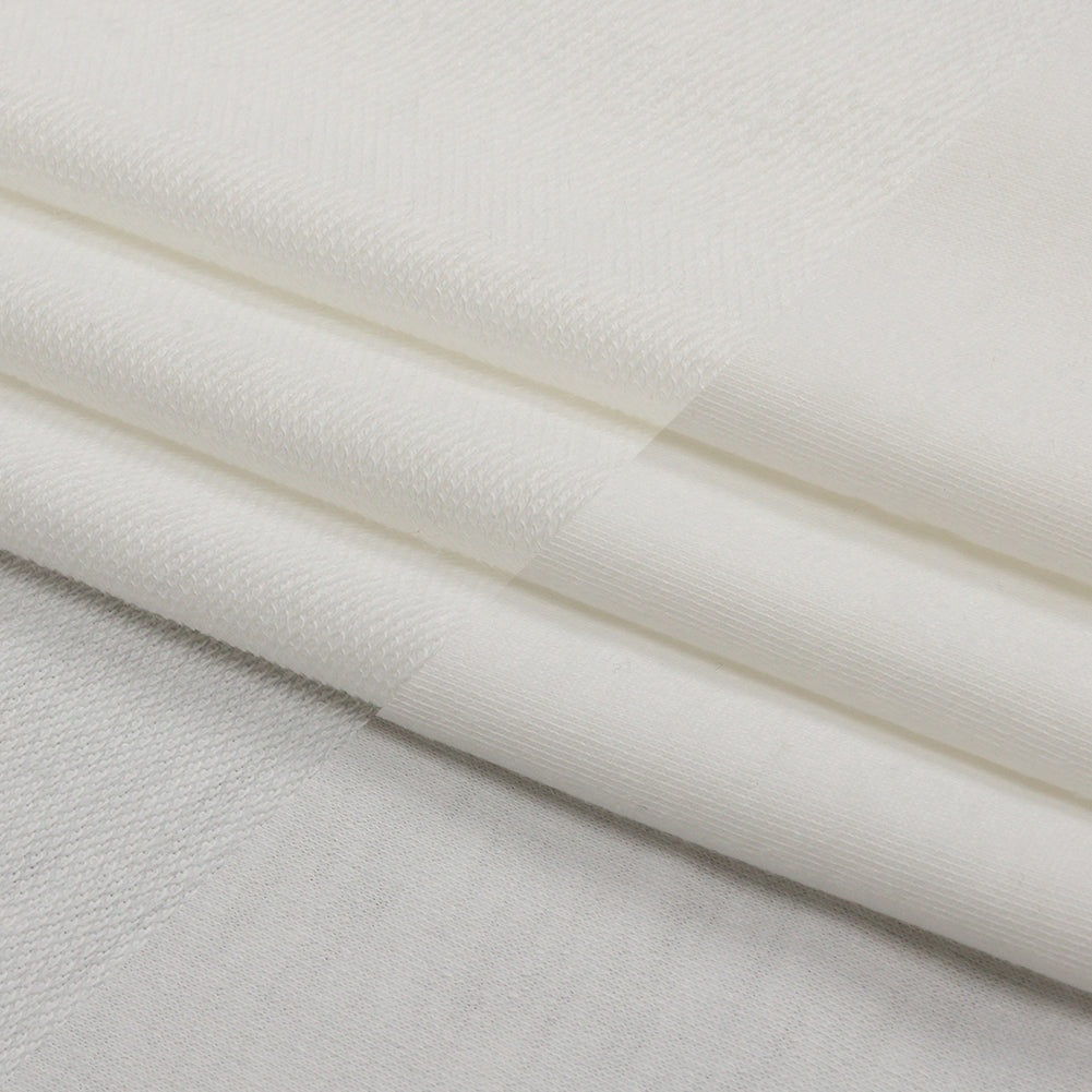Off White Lightweight Polyester French Terry