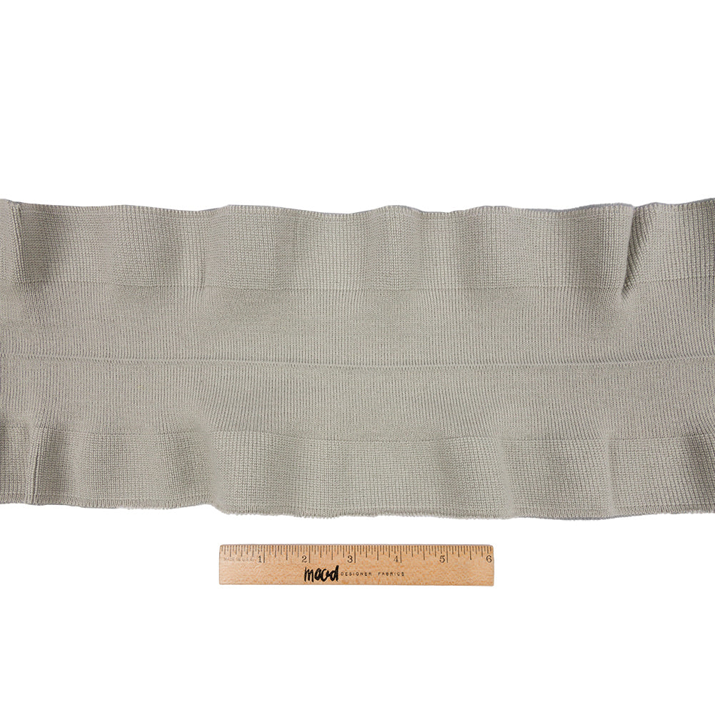 Gray Ruffled Foldover Rib Knit Trim - 37" x 6.5"