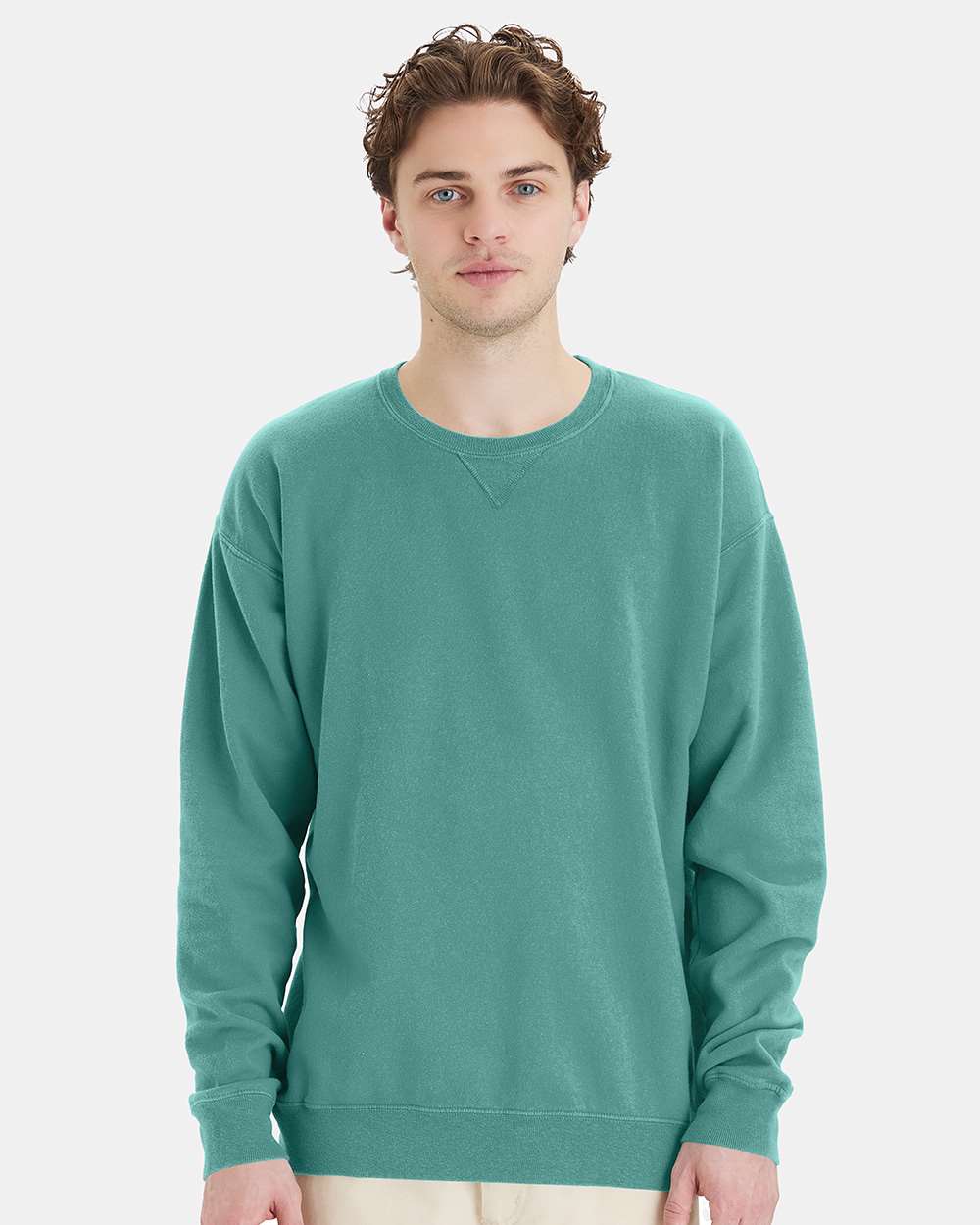 ComfortWash by Hanes® Garment-Dyed Crewneck Long Sleeve Sweatshirt