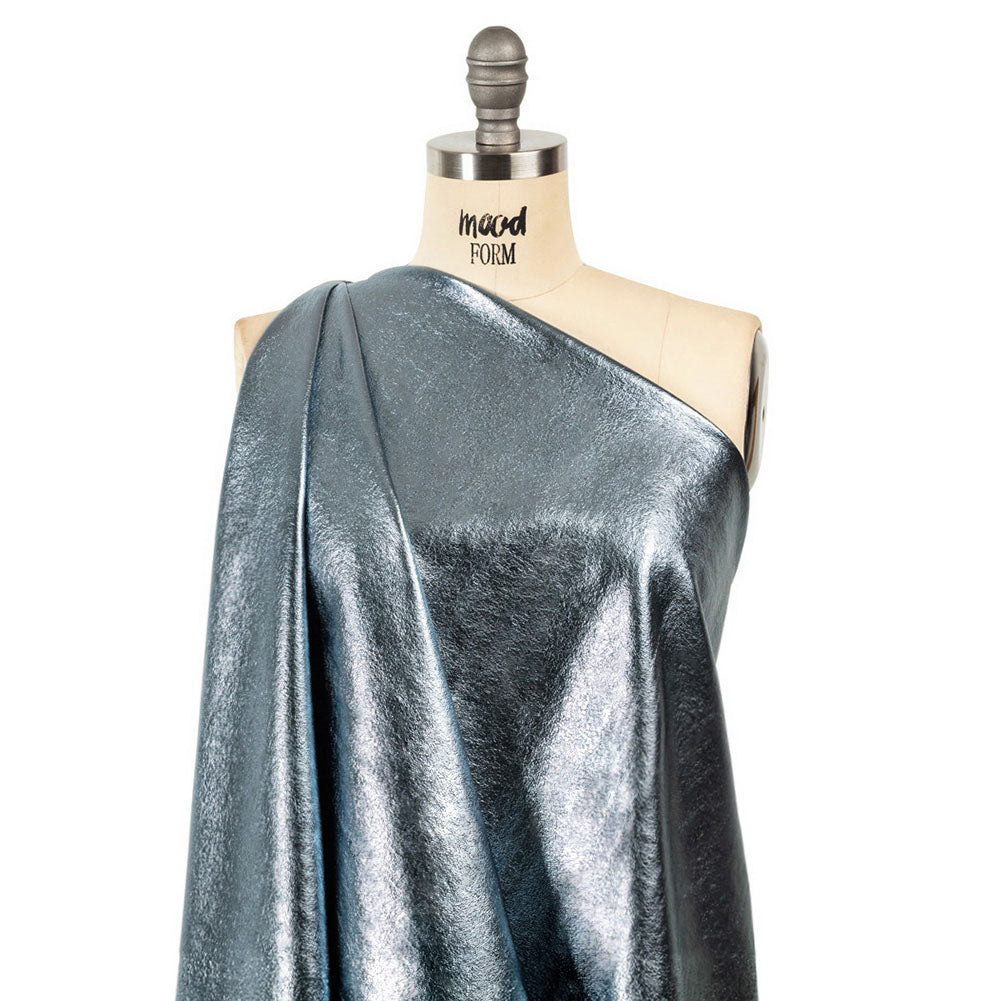 Textured Faux Leather - Metallic Graphite - Ileana Collection