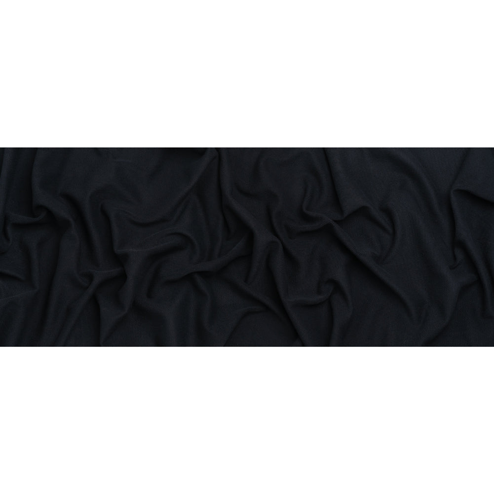 Stretch Cotton and Nylon Twill French Terry Knit - Black and Midnight