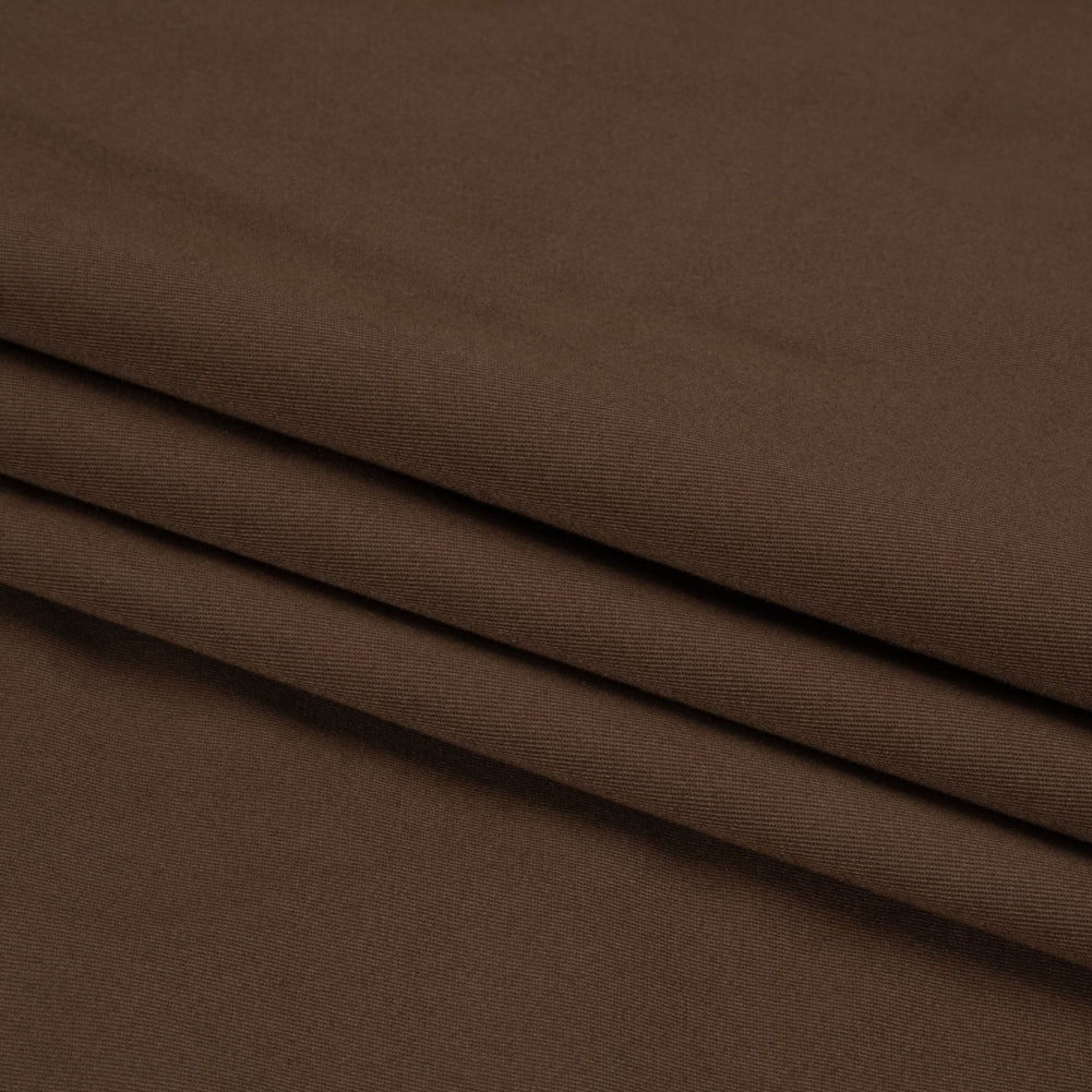 Carbon Brushed Stretch Khaki Twill - Coffee Bean Brown - Averill Collection