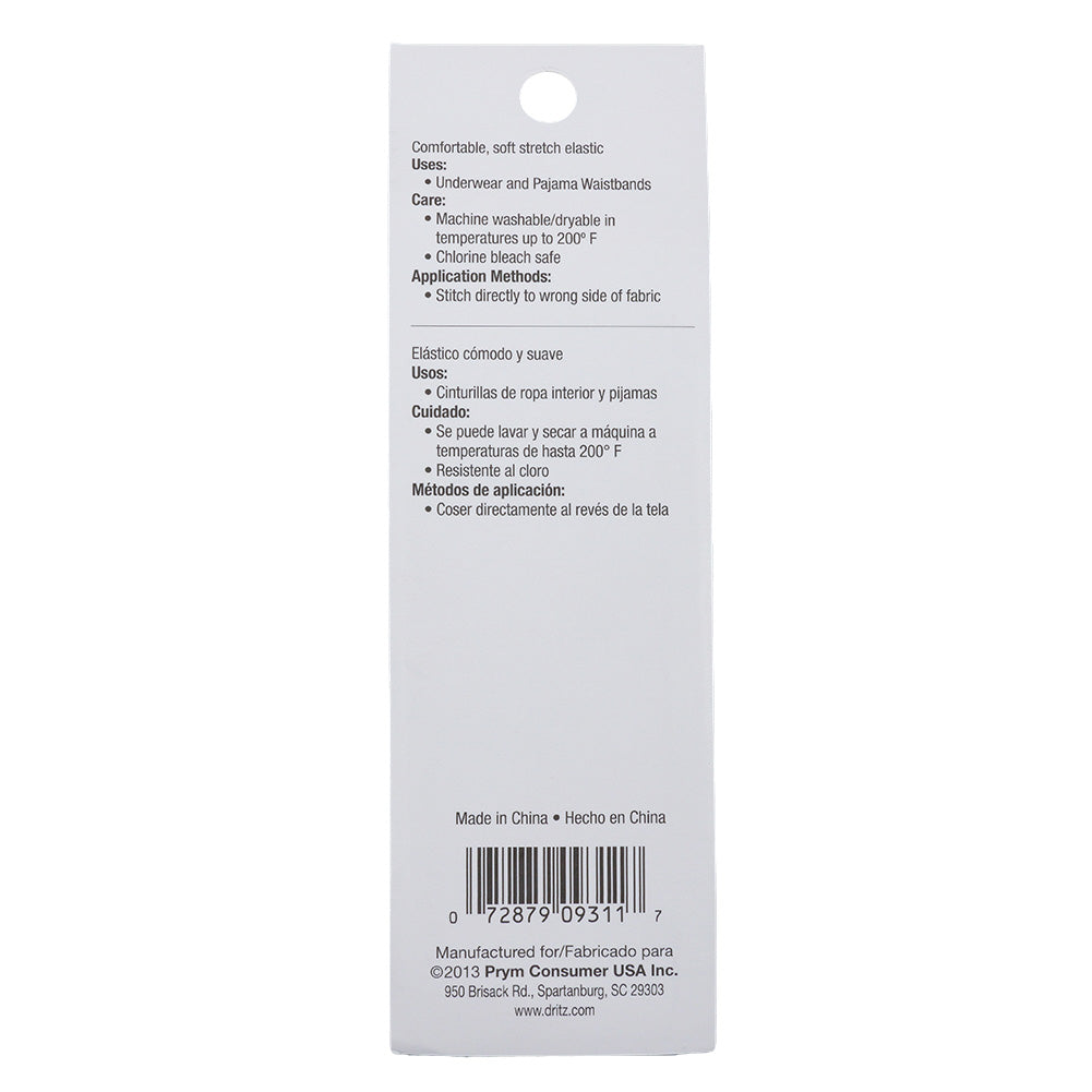 Dritz White Underwear and PJ Elastic - 1 in x 1.25 yd