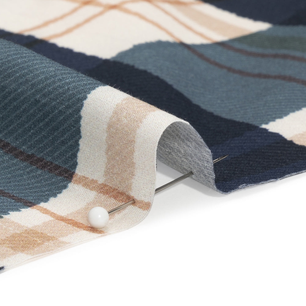 Mood Exclusive Navy Plaid to be Here Cotton Poplin