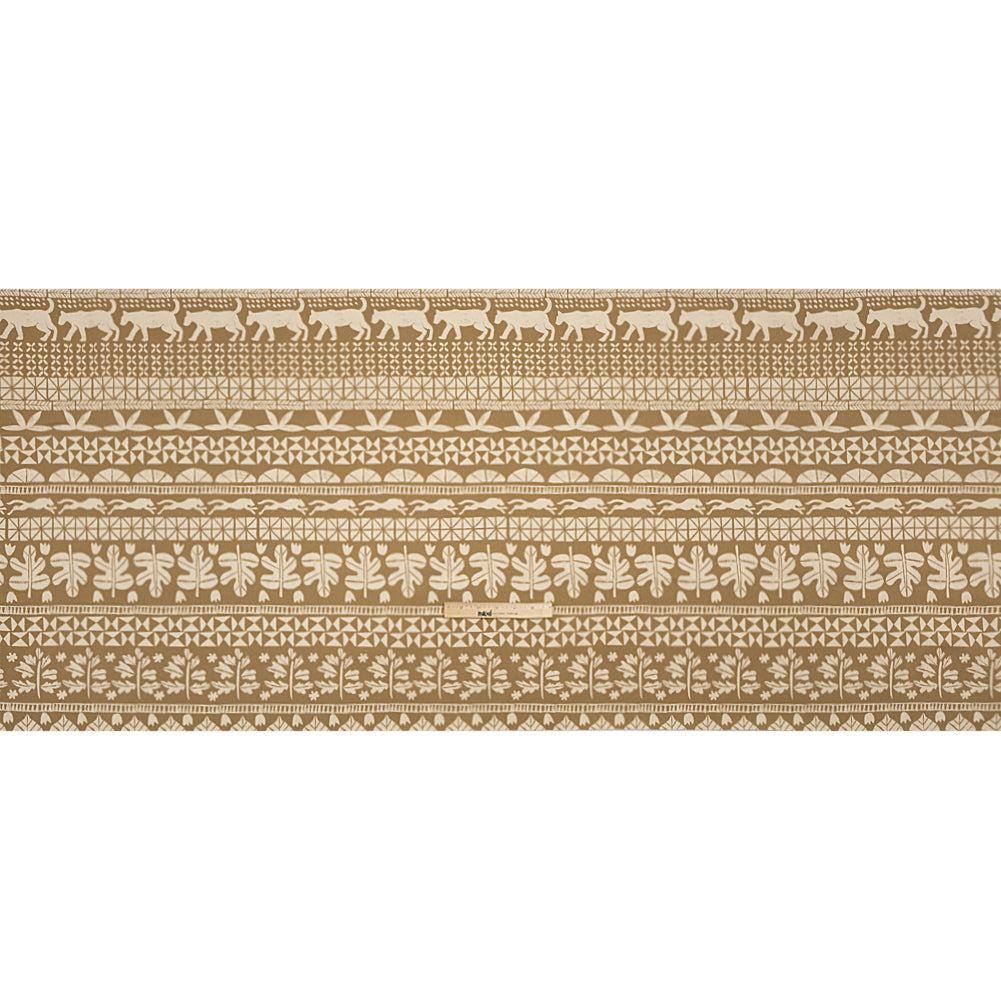 Stretch Cotton Twill Print - Beige Animal, Leaf, and Geometric Stripes - Mood Exclusive Puma Pounce