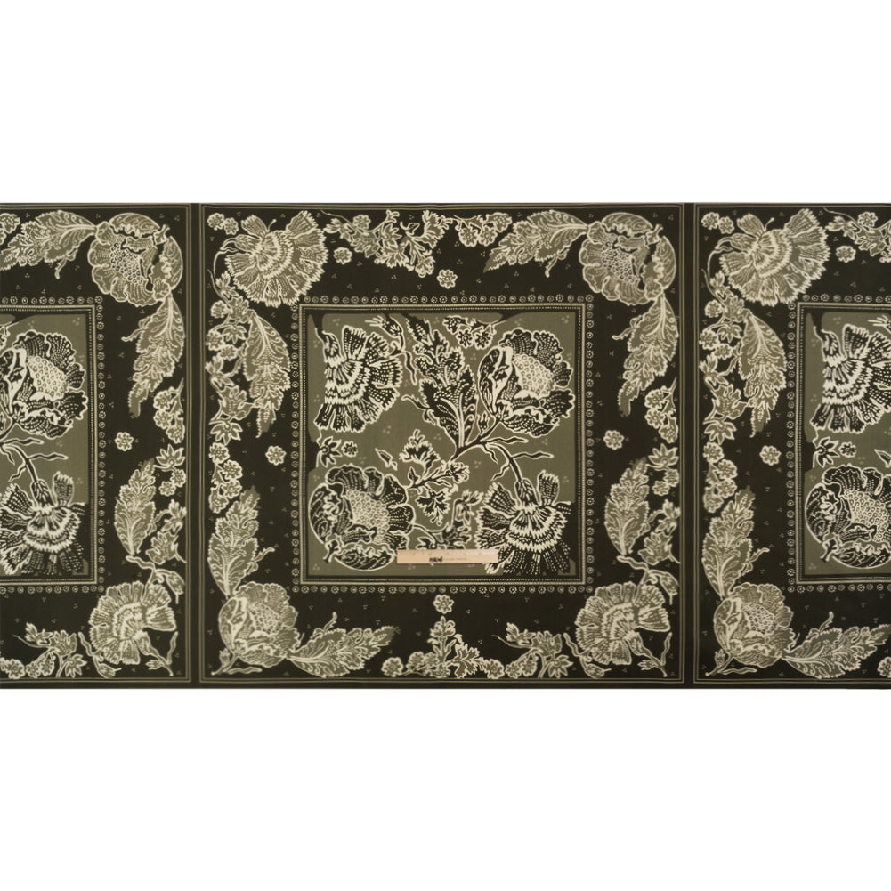 Stretch Cotton Twill Panel - Olive Floral Blocks - Mood Exclusive Maple Hill Heights