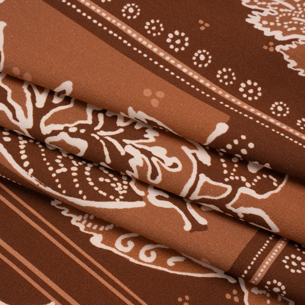 Stretch Cotton Twill Panel - Burgundy Floral Blocks - Mood Exclusive Maple Hill Heights