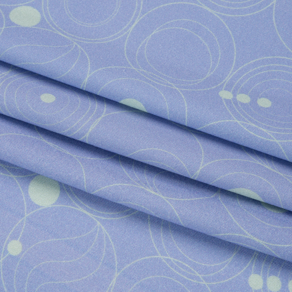 Mood Exclusive Blue Planetary Place Stretch Sustainable Rayon Batiste