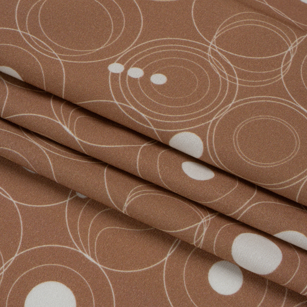 Mood Exclusive Brown Planetary Place Stretch Sustainable Rayon Batiste