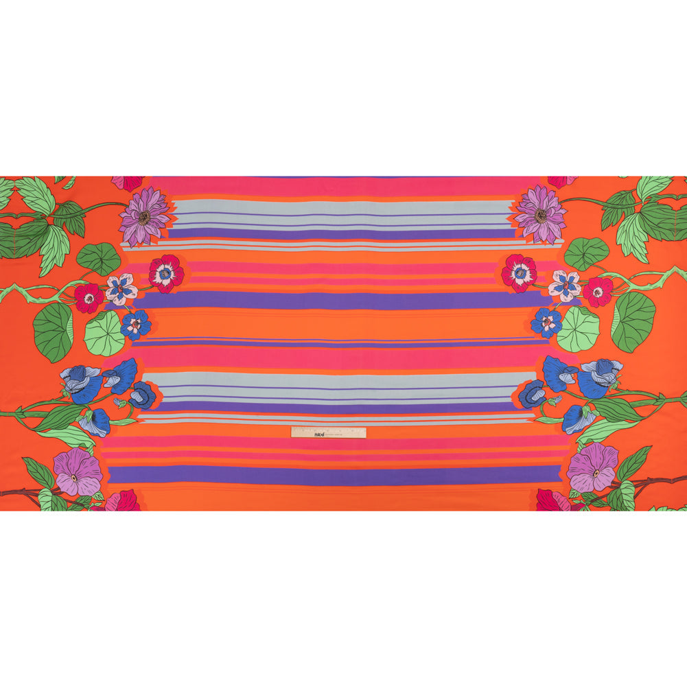 Mood Exclusive Red Lines and Lilies Rayon Challis