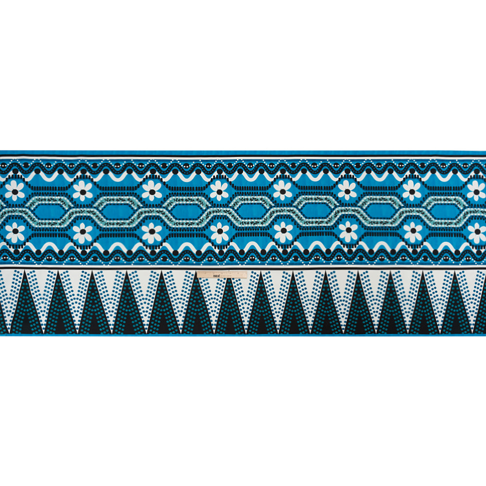 Cotton Poplin Panel - Blue Geometric and Floral - Mood Exclusive Link Up