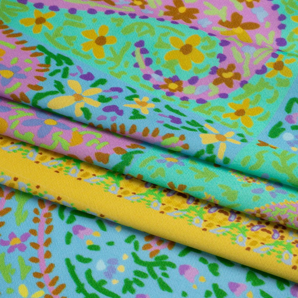 Mood Exclusive Yellow Parasol Park Sustainable Viscose Fluid Satin