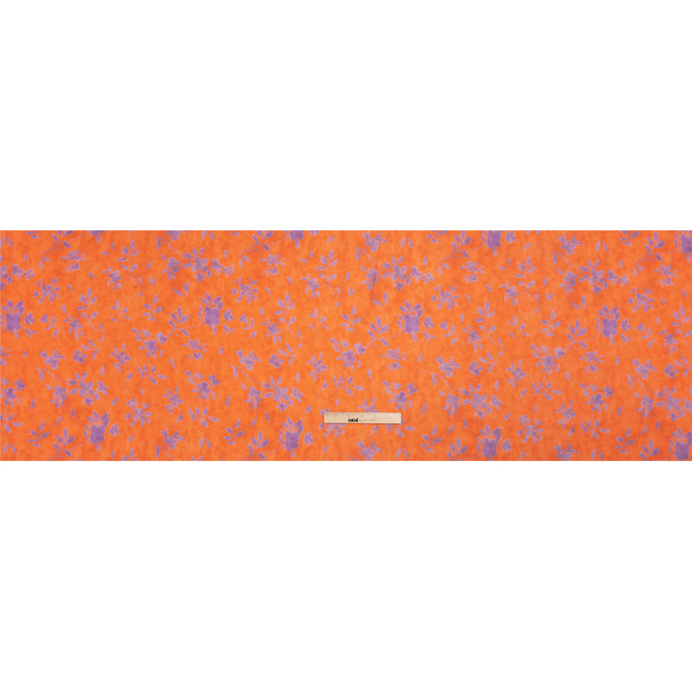 Mood Exclusive Orange and Purple Stamped on my Mind Viscose Georgette