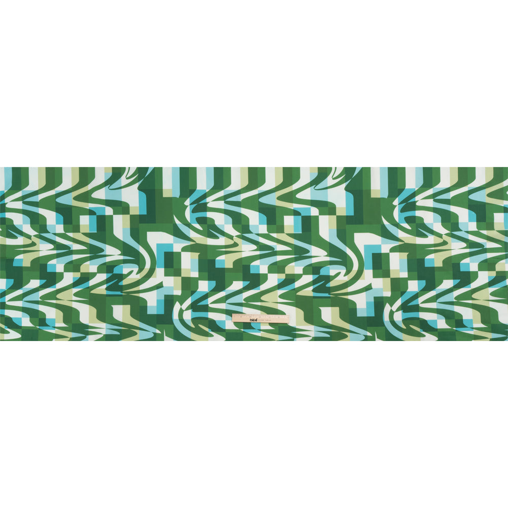 Mood Exclusive Green Game of Haze Stretch Cotton Poplin