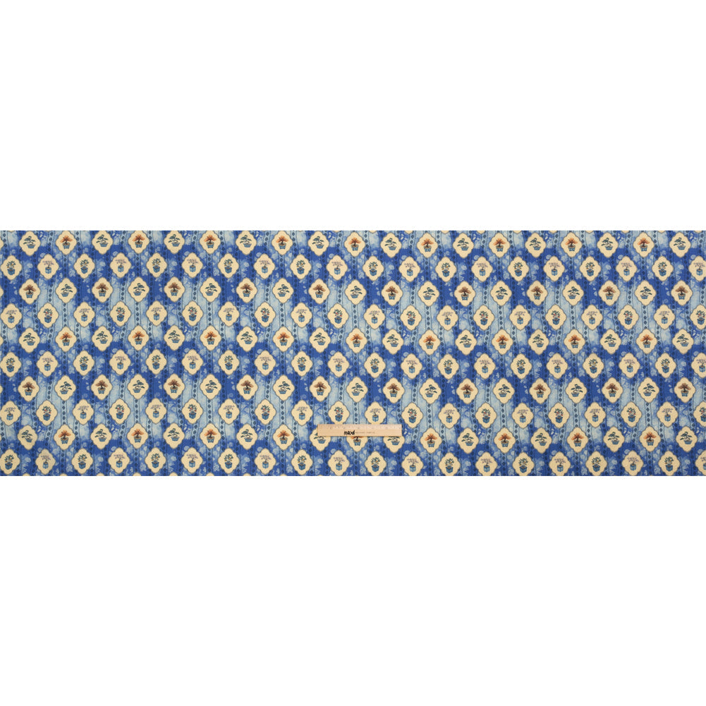 Mood Exclusive Blue Peaceful Trees Stretch Polyester Seersucker