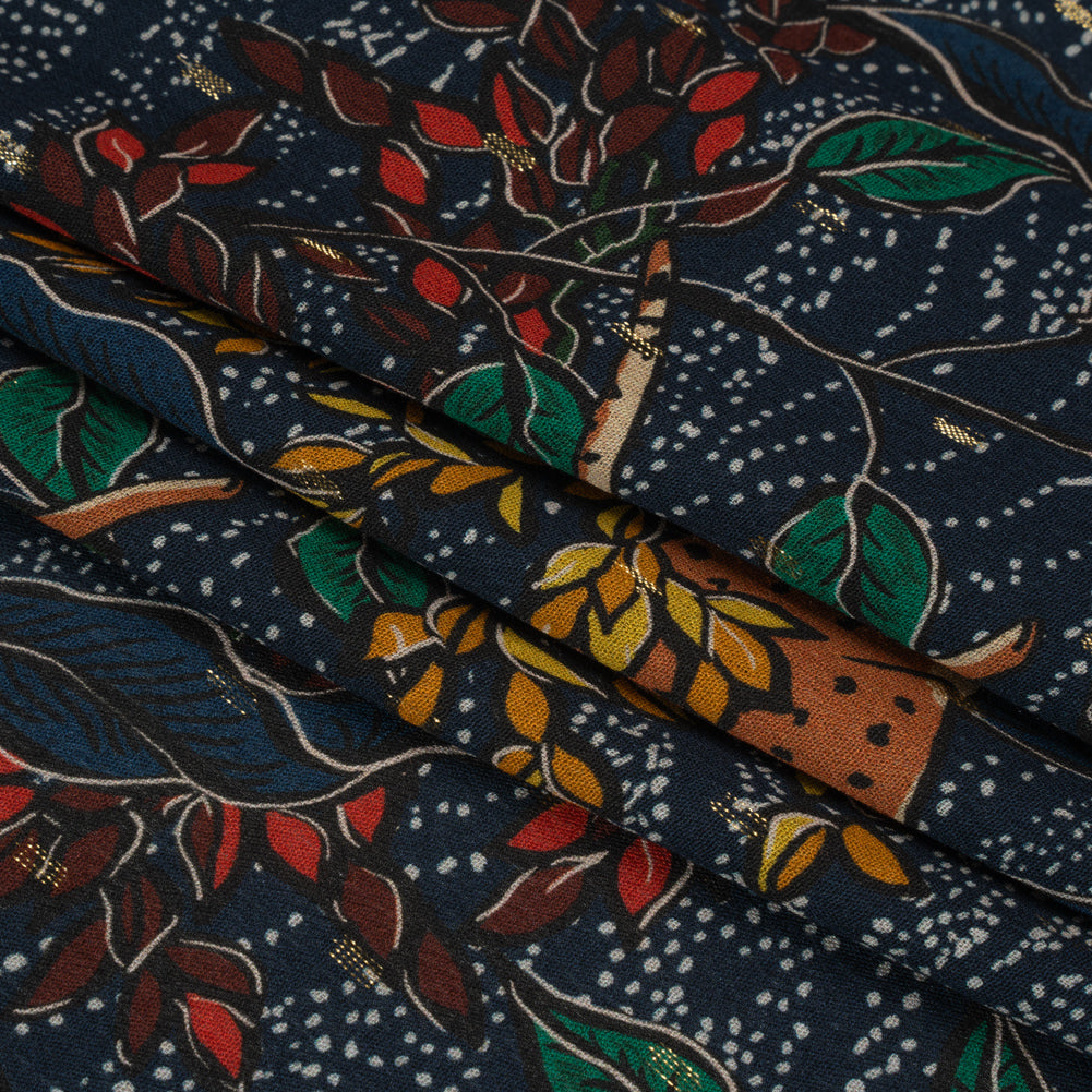 Mood Exclusive Poised to Pounce Metallic Dotted Crinkled Viscose Crepe
