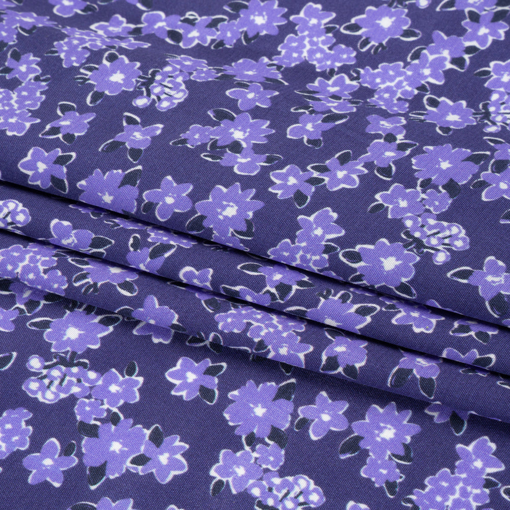 Sustainable Viscose Woven Print - Purple Floral - Mood Exclusive Fields at Moher